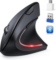 Vertical Ergonomic Wireless Mouse BT 5.0 USB-C Silent 6 Button