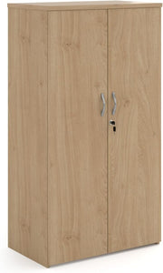Kendal Oak Office Cupboard Lockable Double Door Storage Cabinet with 3 Shelves
