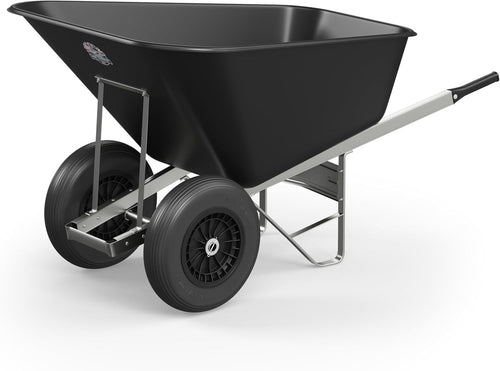 200L Twin Wheel Wheelbarrow – Heavy Duty Plastic Tub w/ Steel Frame 150kg Load