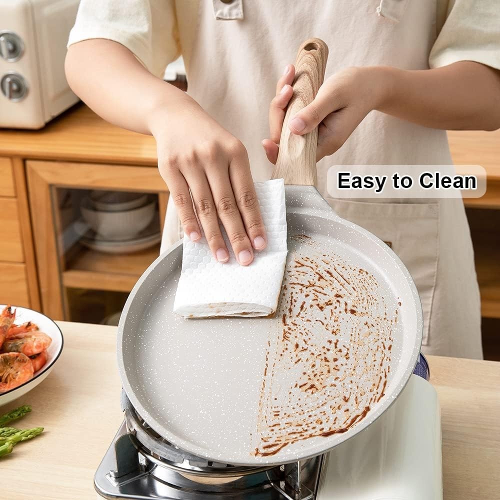 Non Stick Crepe Pan 20cm White Cast Pancake Skillet Induction Compatible