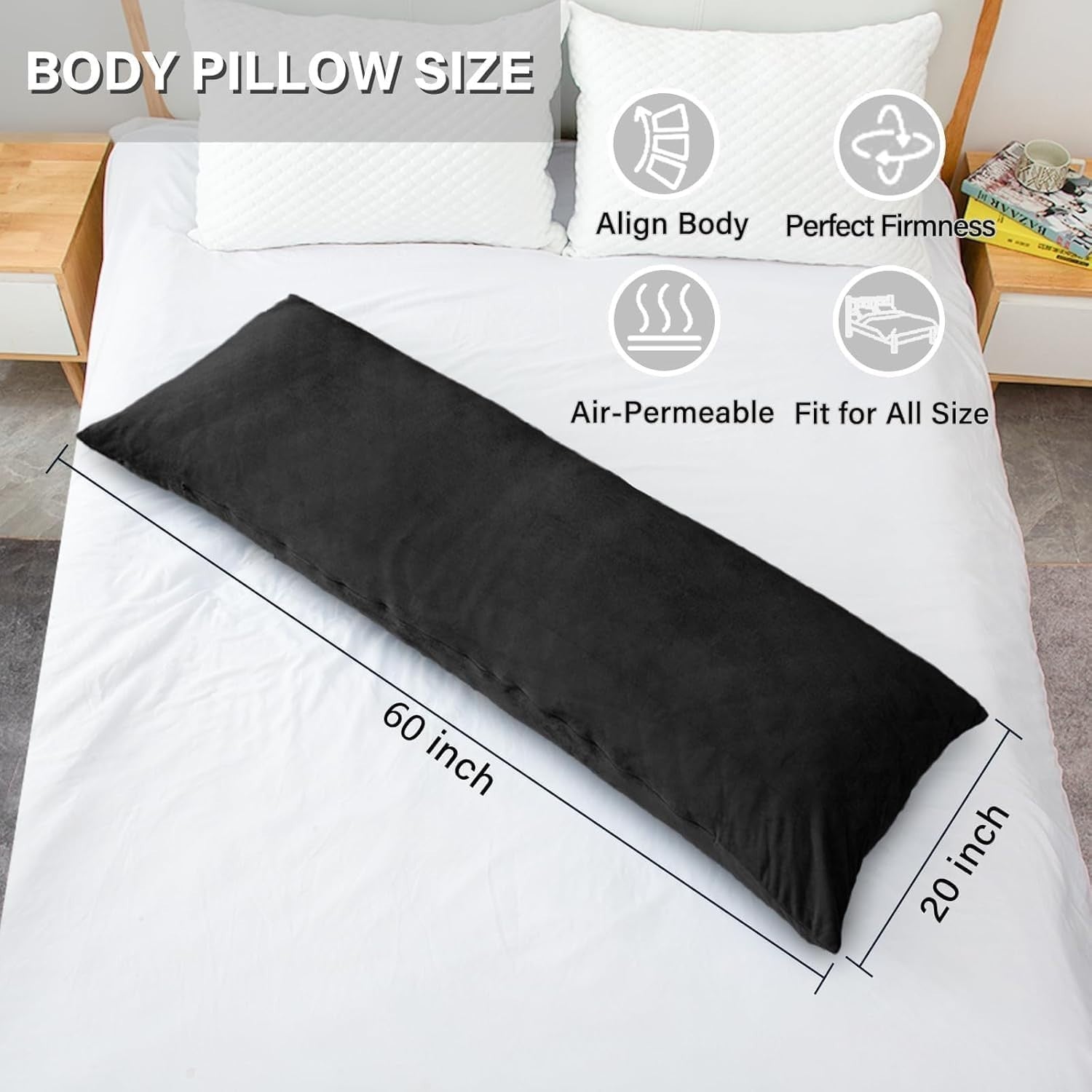 Full Body Pillow Long Pregnancy Side Sleeper Memory Foam 152x50cm