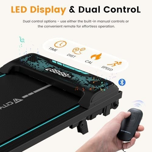 Under Desk Treadmill Walking Pad with 6% Incline, 1-6 KM/H, LED