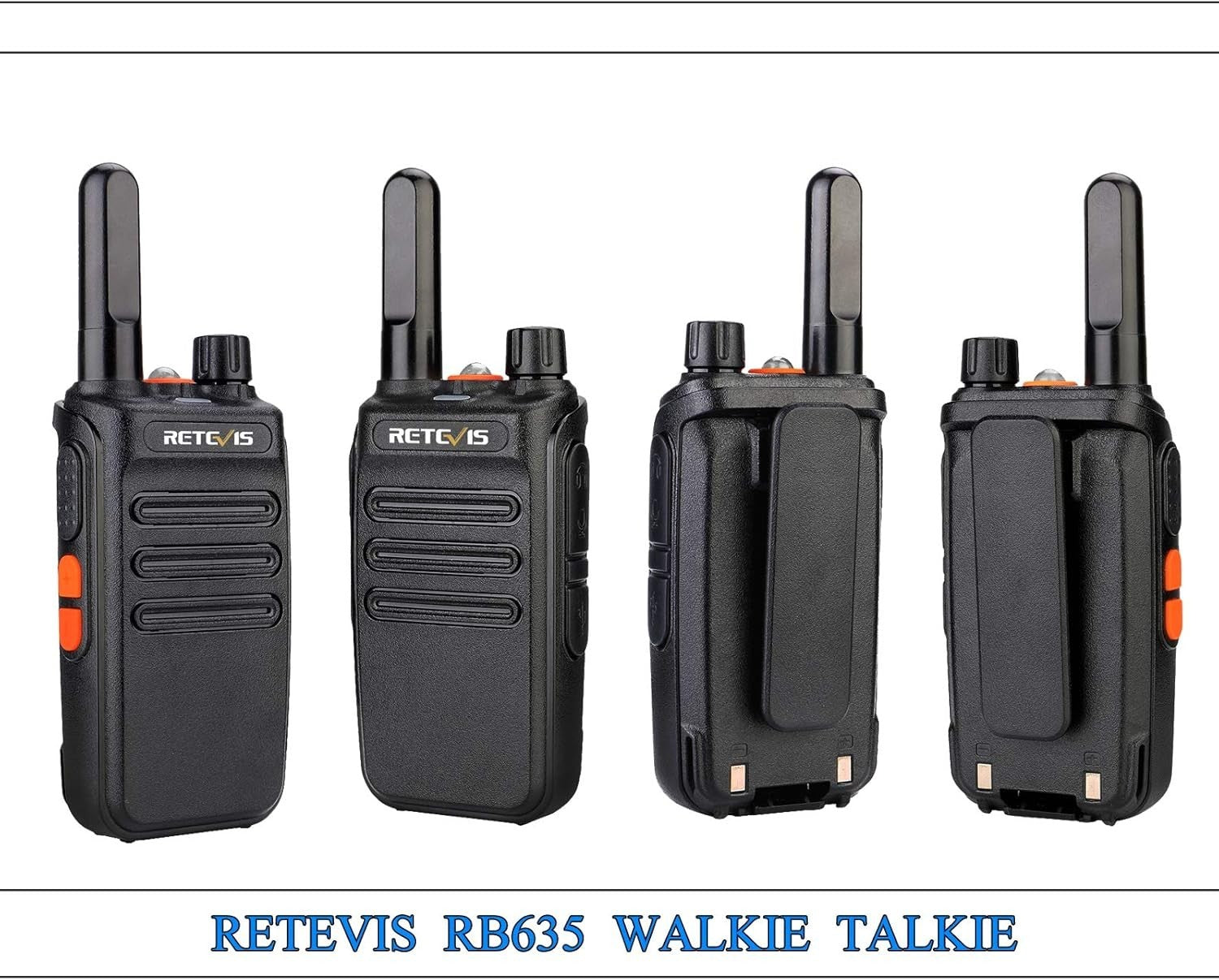 PMR446 Walkie Talkies 2 Pack Rechargeable VOX LED Flashlight Radio