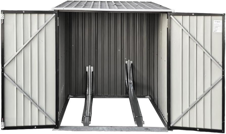 Metal Garden Storage Shed 6.5x4.7FT Outdoor Pent Roof Bike & Tool Organizer