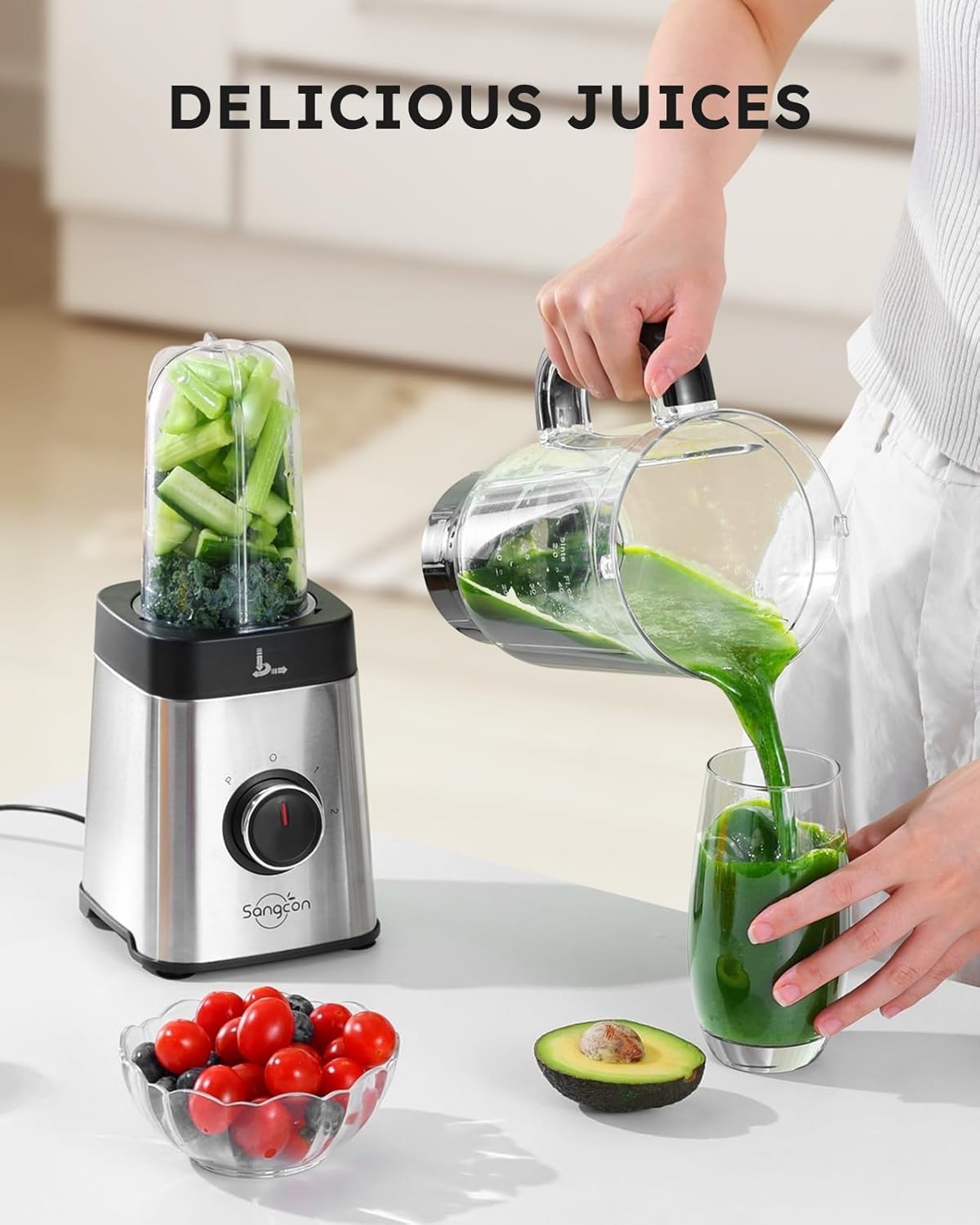500W 5-in-1 Food Blender Mixer Set Smoothies Ice Veg Fruit Processor Jug