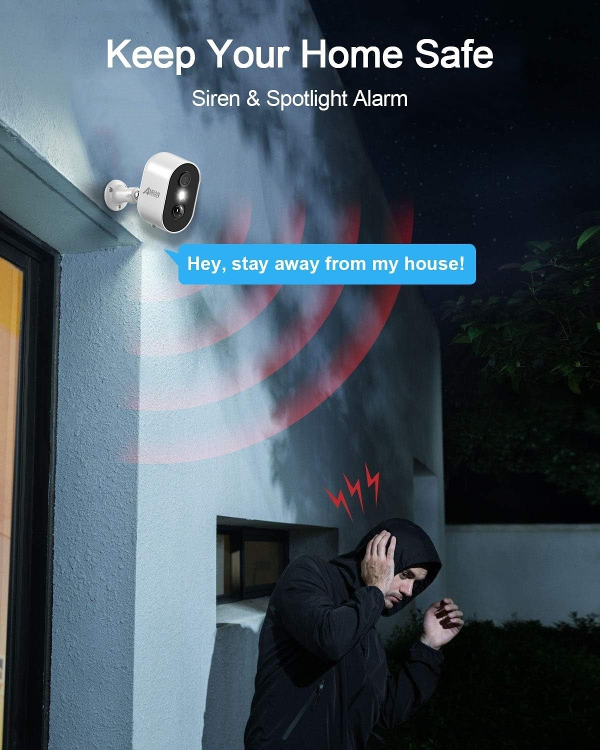 2K Wireless Security Camera AI Motion Detection Color Night Vision Alexa