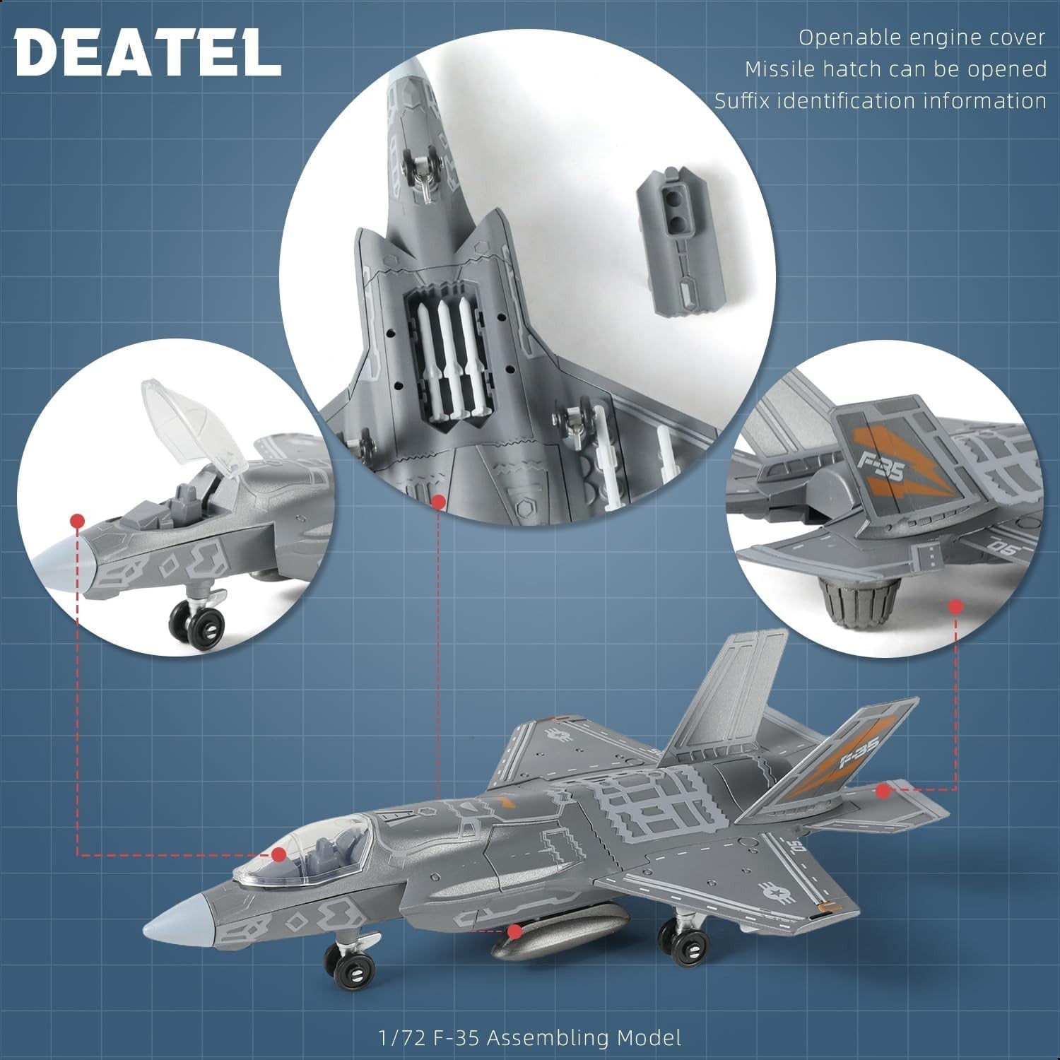 F-35 Fighter Jet 1:72 Model Kit Airplane DIY Toy Gift Adults Kids