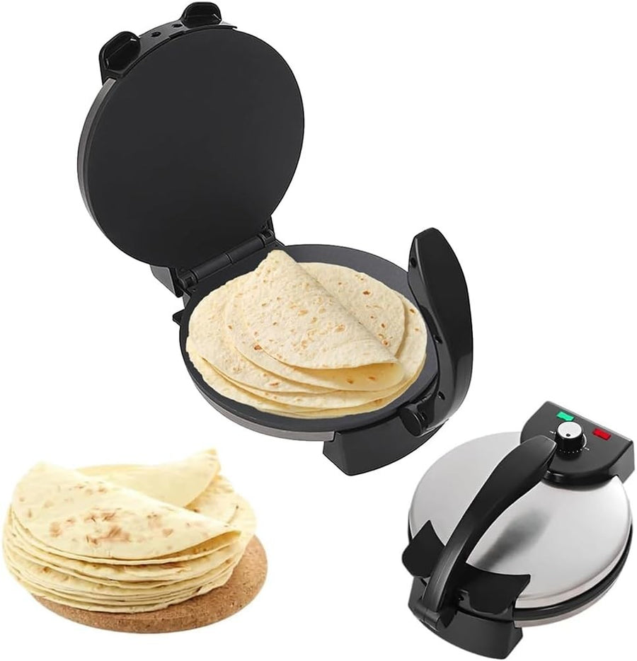 10" Electric Roti Maker 1900W | Non-Stick Chapati, Tortilla & Crepe Press