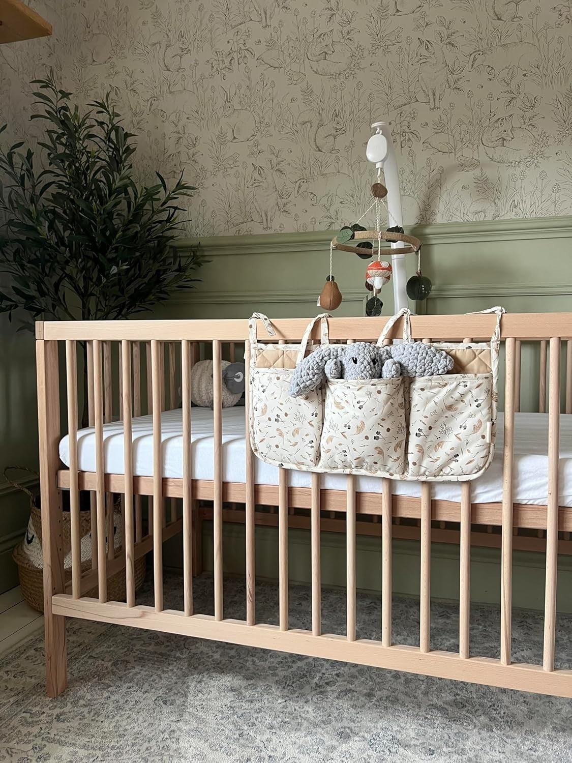 Space Saving Wooden Baby Cot Bed Adjustable Height Converts to Toddler Bed