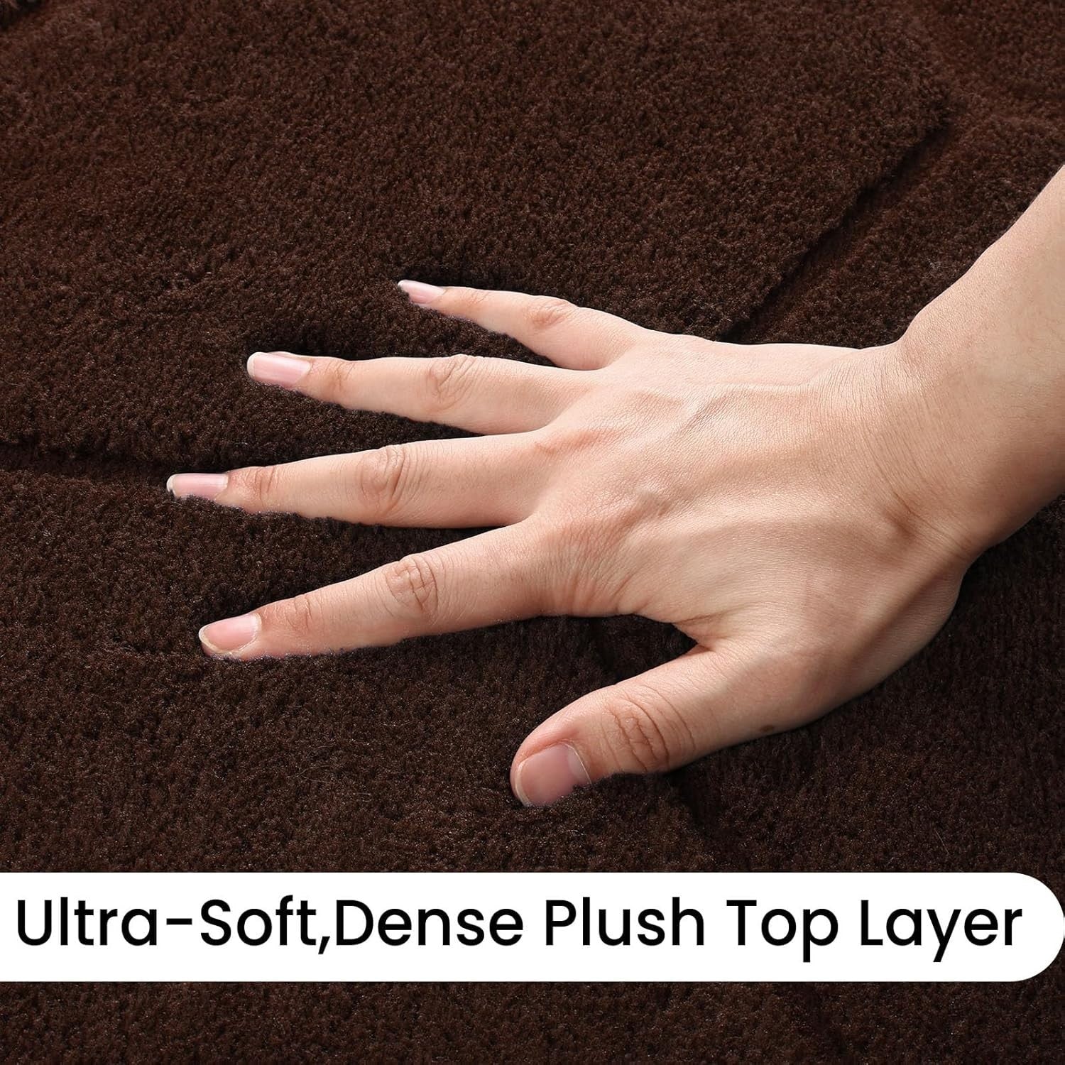 Extra Large Coffee Brown Area Rug 200x290cm Washable Anti Slip Carpet