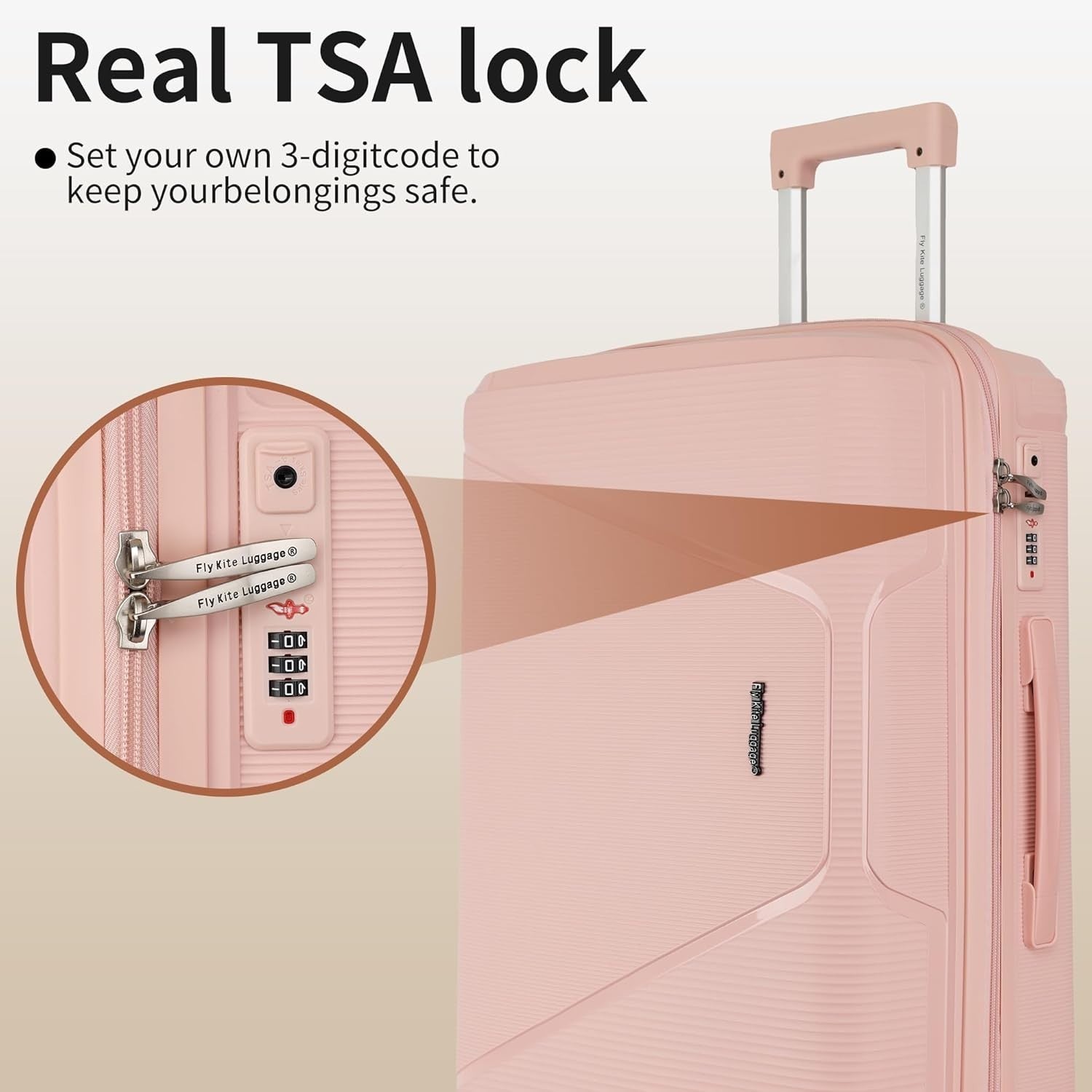 20 Inch Cabin Suitcase Hard Shell TSA Lock Spinner Wheels PP