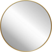Gold Round Wall Mirror 80cm Metal Frame Bathroom Vanity Entryway Modern