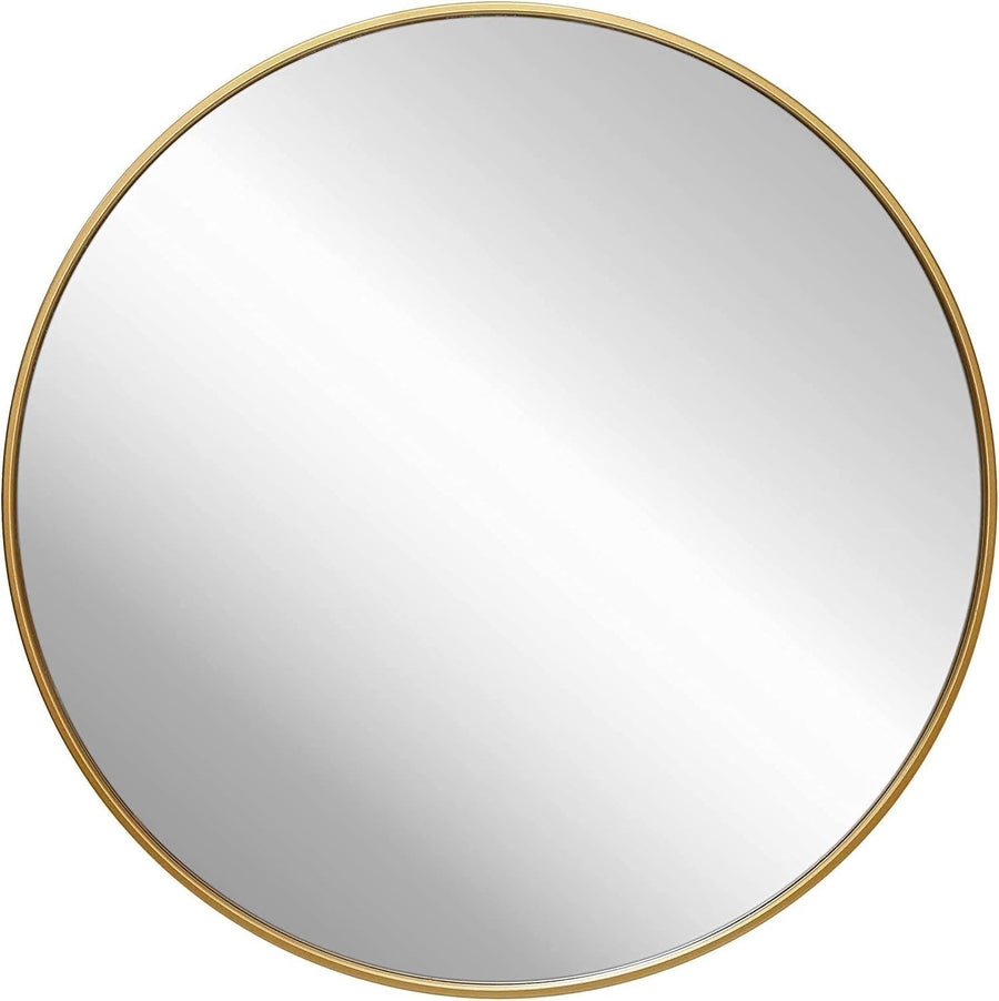 Gold Round Wall Mirror 80cm Metal Frame Bathroom Vanity Entryway Modern