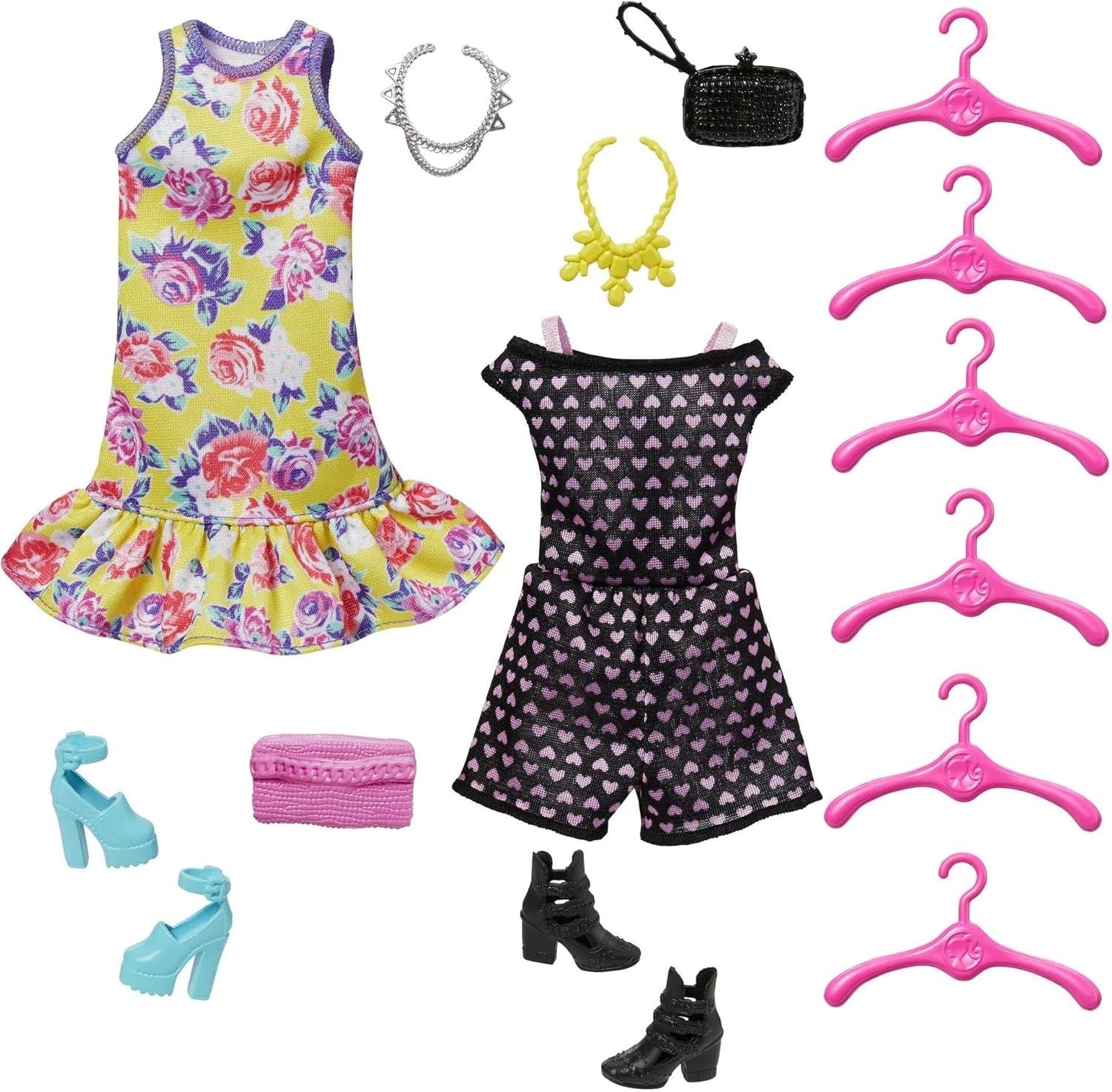 Portable Doll Closet Playset with Fashion Doll Clothes Shoes Accessories