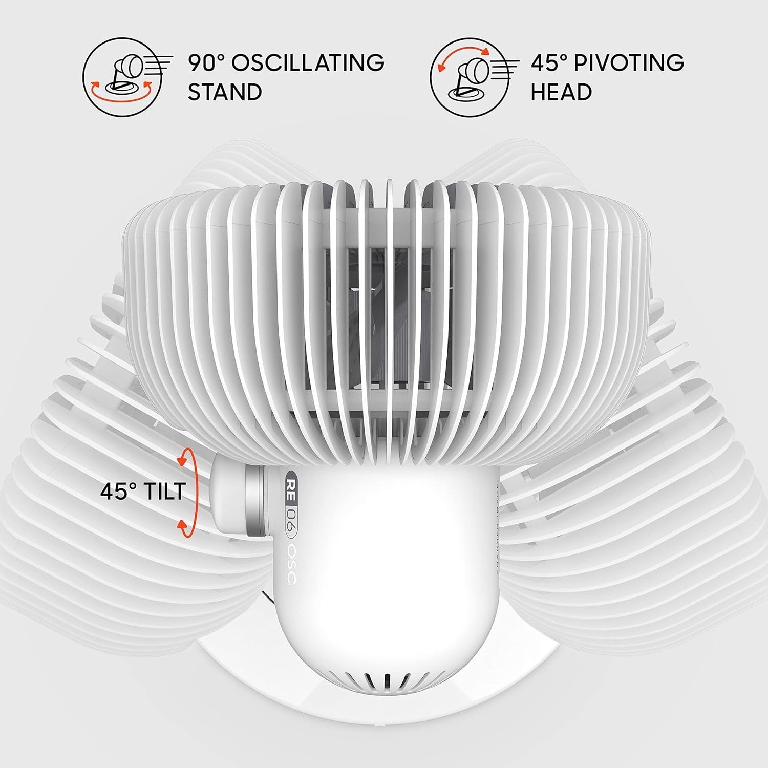 Oscillating Table Fan 3Speed Remote Control Quiet Adjustable Tilt Air Circulator