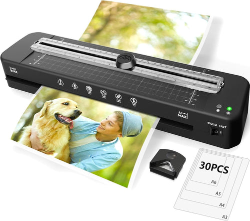 A3 Laminator Machine Hot Cold 5-in-1 Fast Warm Up Anti Jam + 30 Sheets
