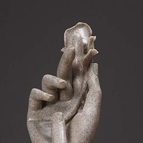 Romantic Grey Hand-in-Hand Sculpture • Resin Couple Ornament • Elegant Gift