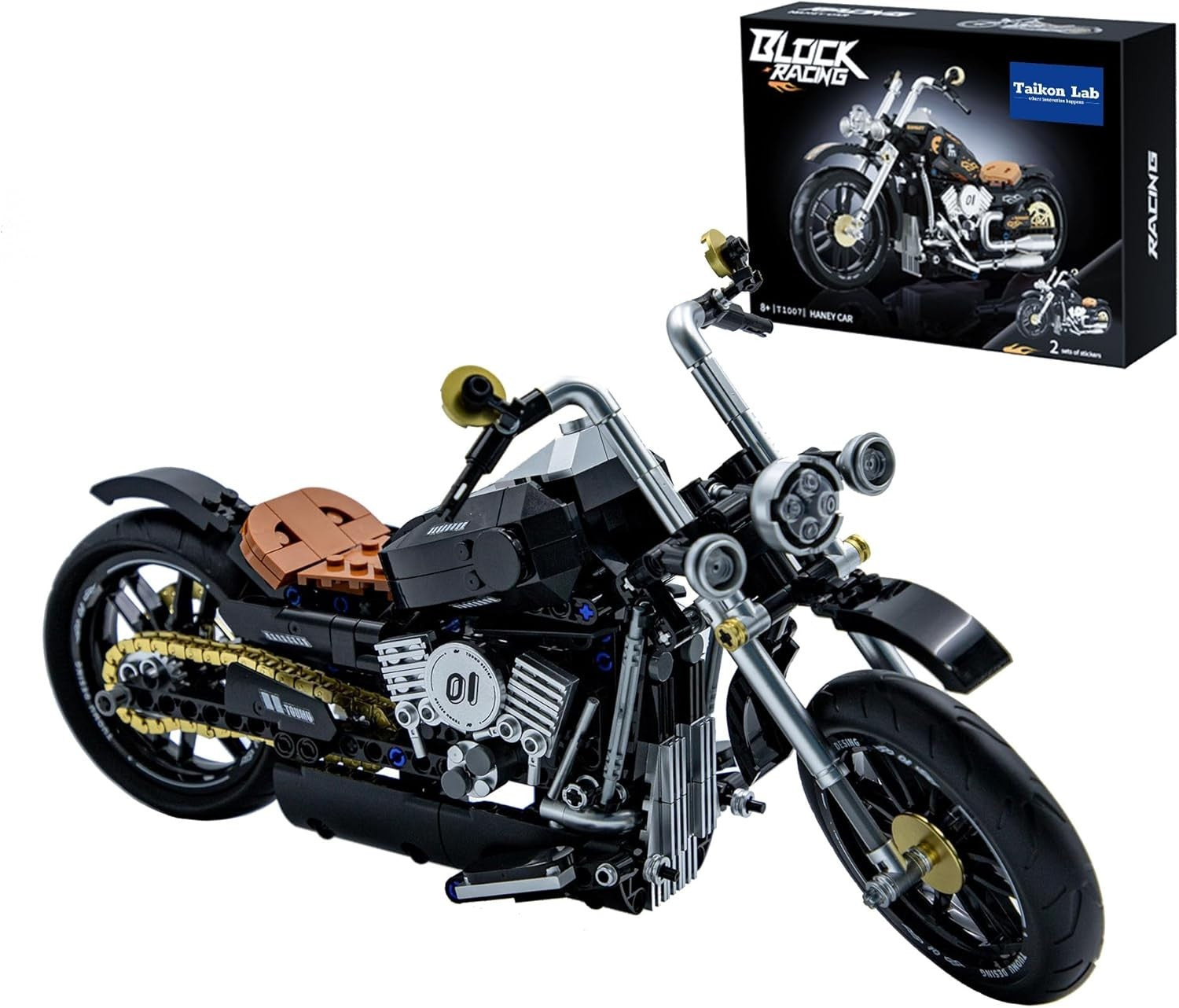 445 PCS Vintage Motorcycle Building Blocks Kit – Detailed DIY Model Set