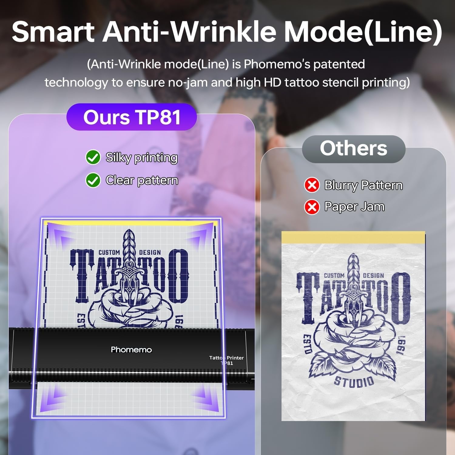 A4 Tattoo Stencil Printer Black Wireless Thermal Transfer Kit