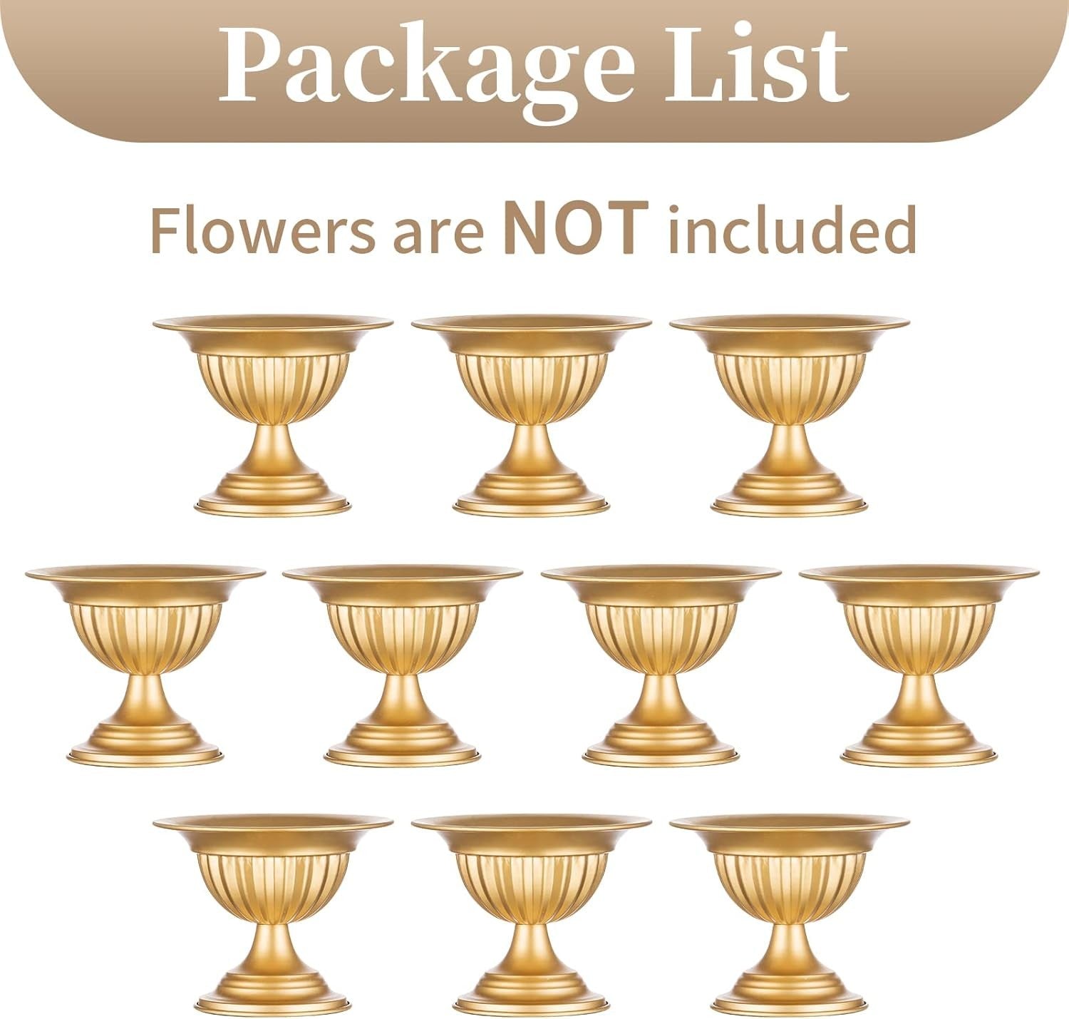 Gold Metal Flower Vase Set 10pcs Wedding Table Centrepiece Home Decor
