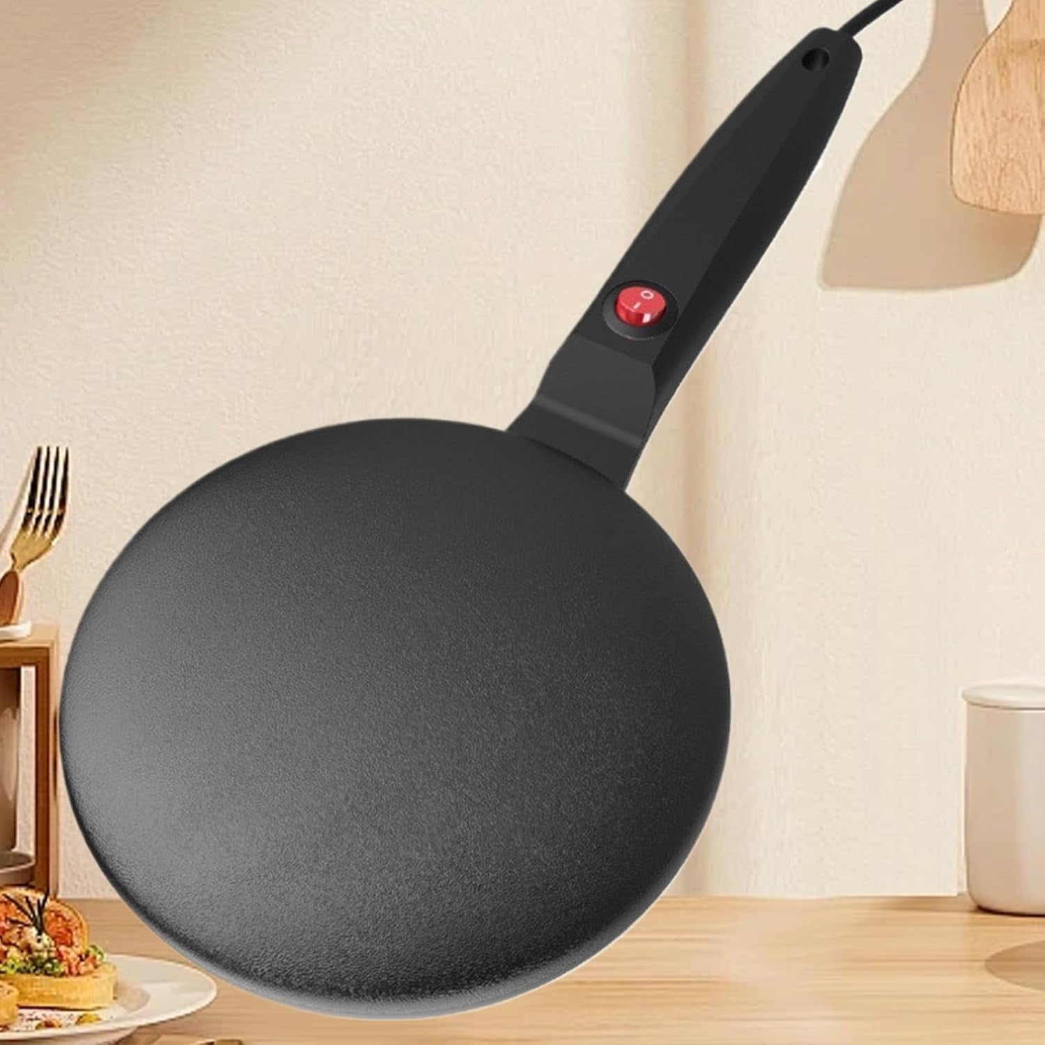 8" Electric Crepe Maker Non-Stick Pan | Auto Temp Control | Portable Machine