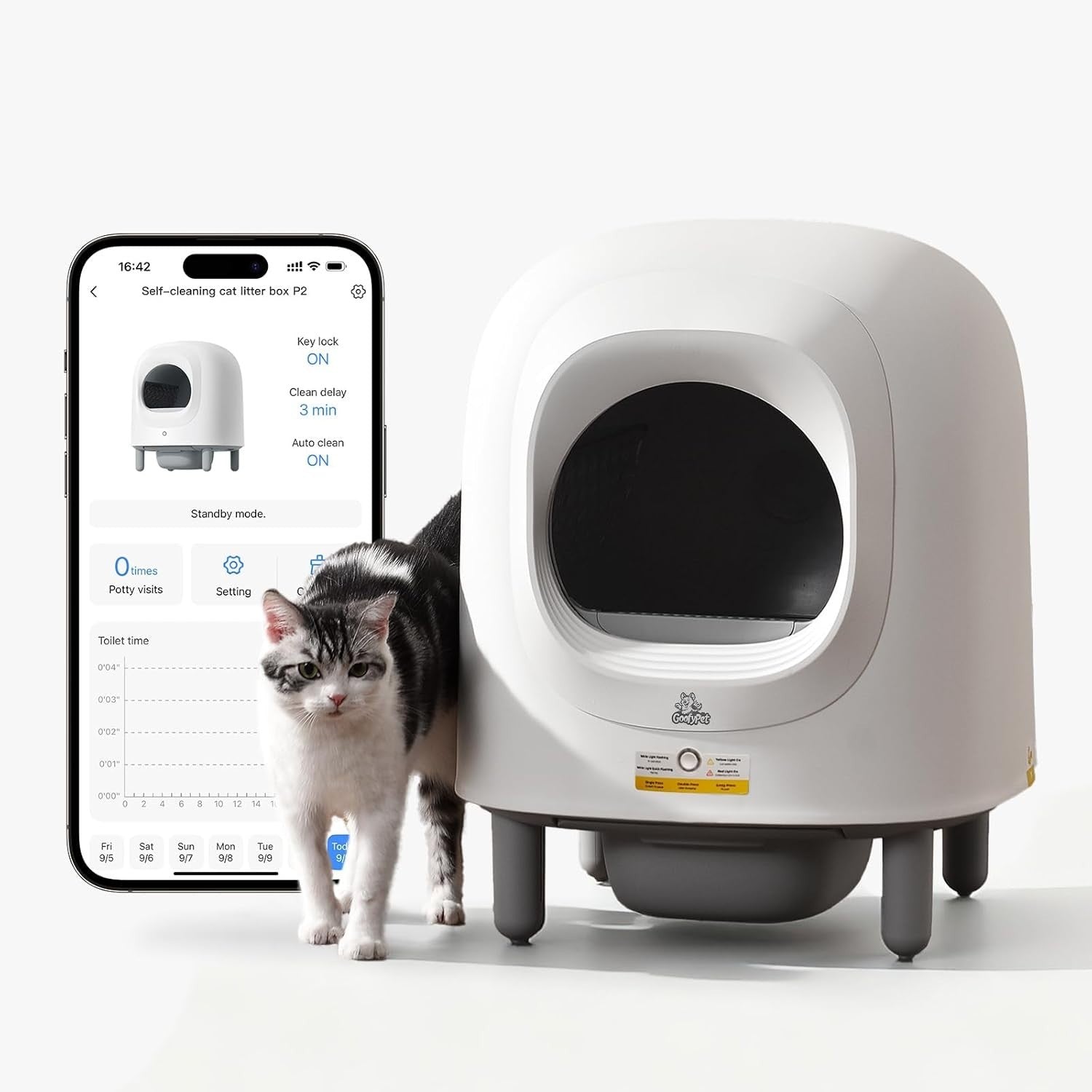 Self Cleaning Cat Litter Box APP Control XL Auto Odor Free Smart