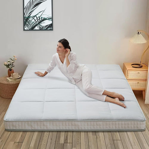 10cm Thick Japanese Floor Mattress Foldable Tatami Guest Bed with Storage Bag