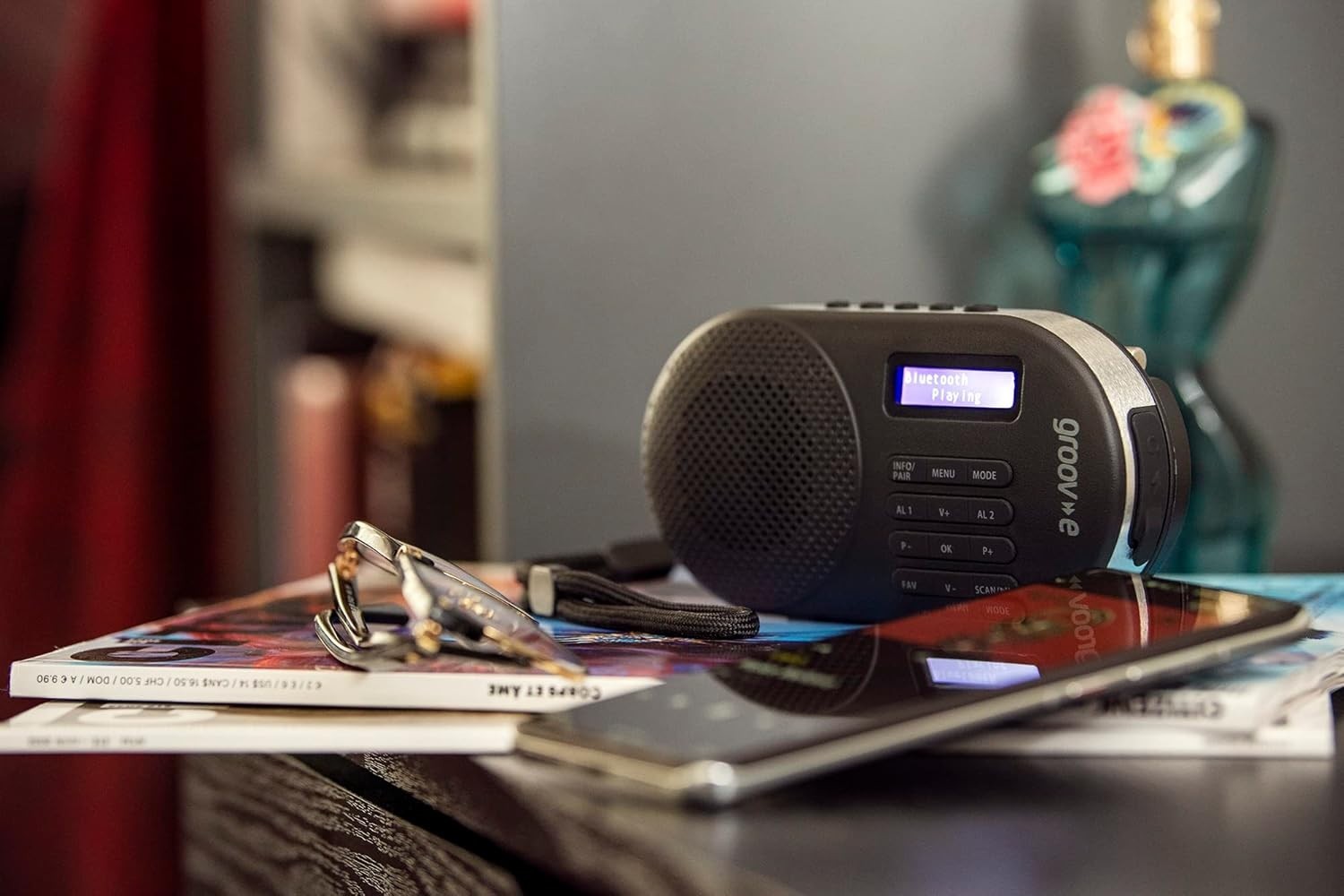 Rechargeable DAB FM Radio Bluetooth Alarm Clock 60 Presets