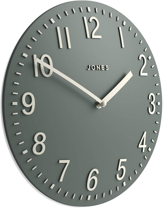 30cm Green Wall Clock Modern Convex Silent Raised Numbers Home Decor