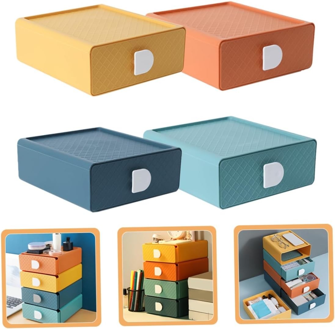 Desk Organizer Drawer Storage Box Stationery Makeup Holder 4-Tier
