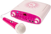 Pink Bluetooth Karaoke Machine with Mic AUX MP3 Headphone Jack