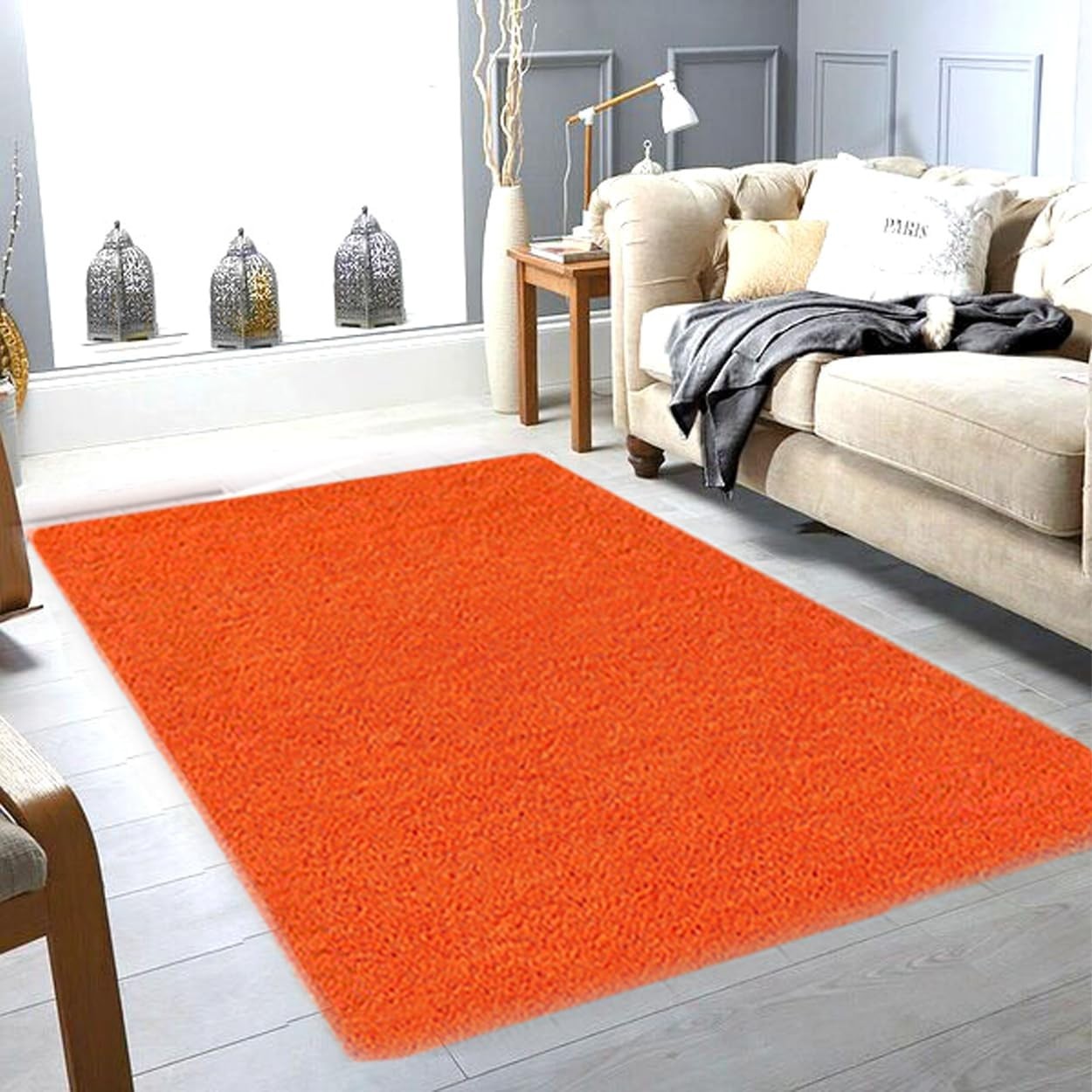 Extra Large Shaggy Rug 160x230cm 5cm Thick Soft High Pile Orange Carpet