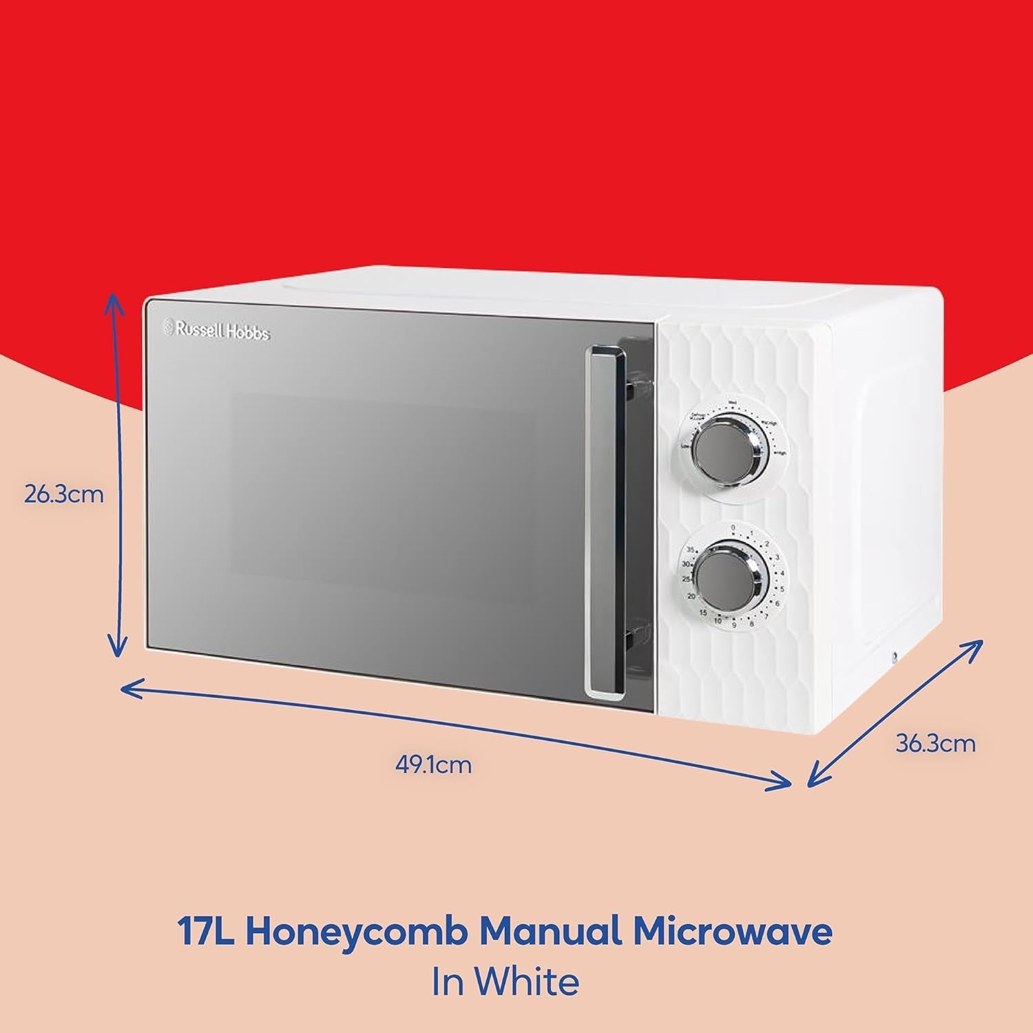 17L 700W Manual Microwave Oven 5 Power Levels Defrost Kitchen