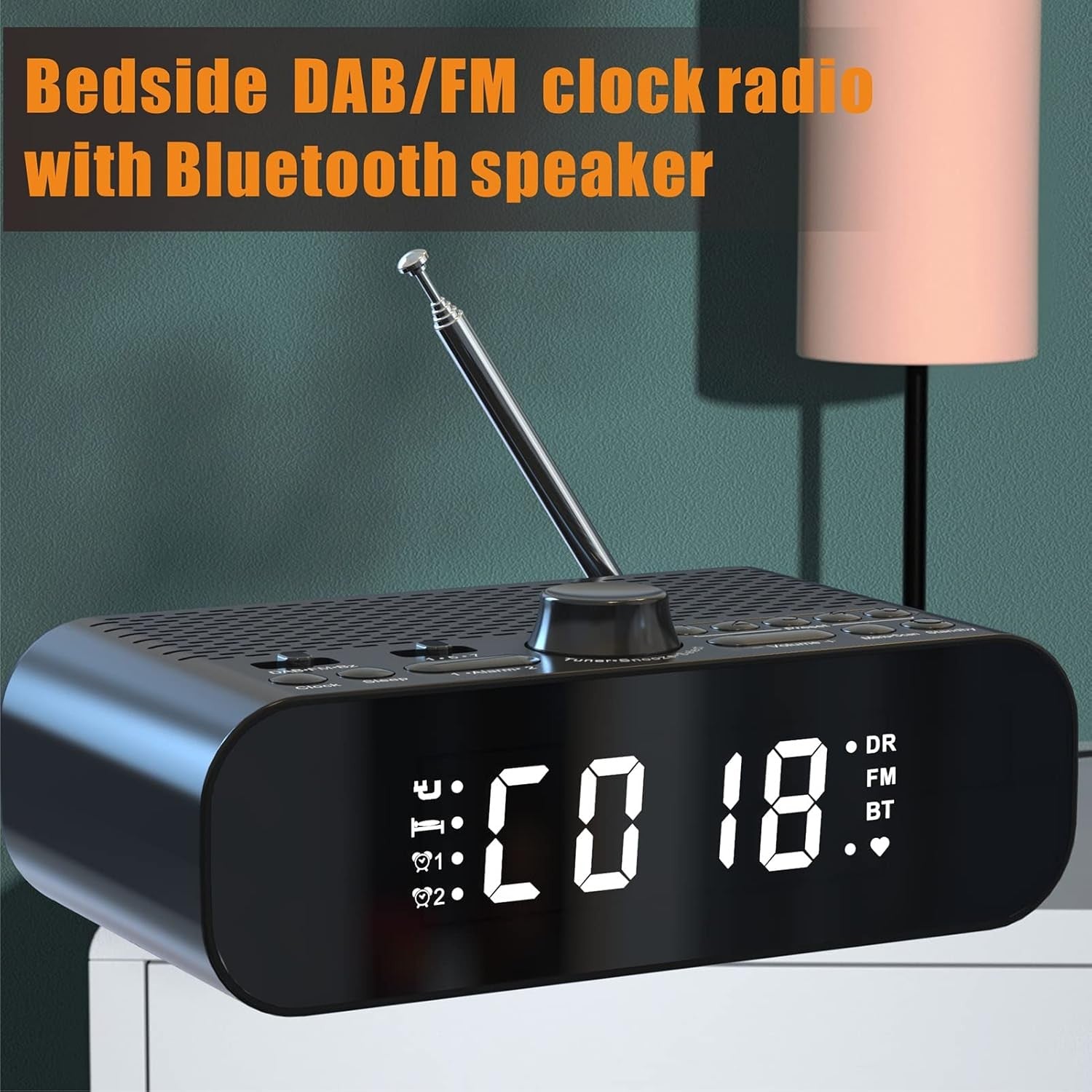 DAB DAB+ FM Digital Alarm Clock Radio Bluetooth Speaker Dual Alarm LED