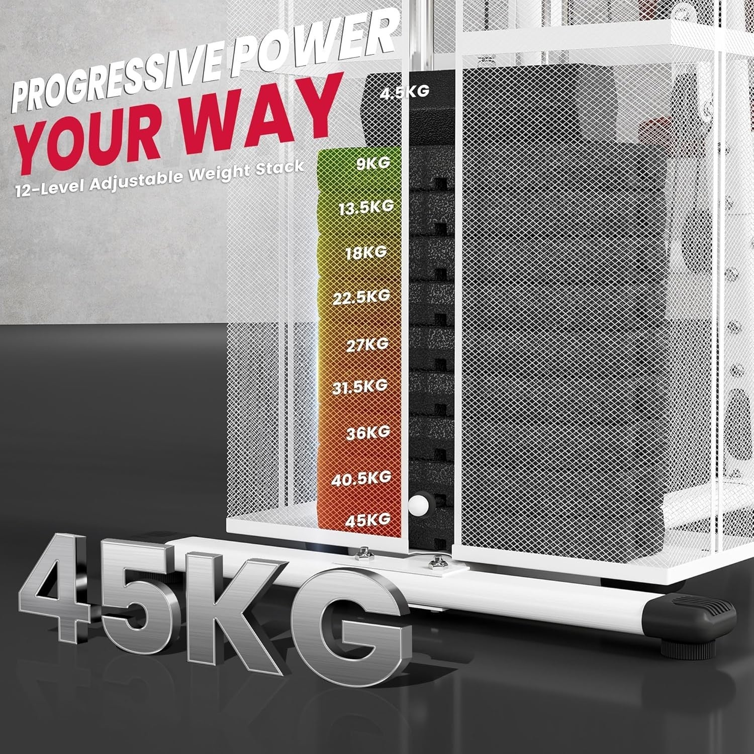 Multi Gym Home Workout Station 150x110x210cm – Chest, Leg & Arm Trainer