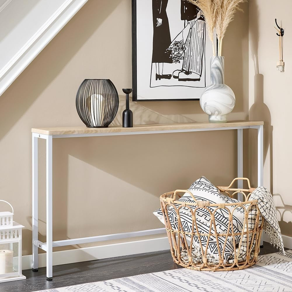 Slim Console Table for Hallway Entryway – Space-Saving, 120cm MDF Metal