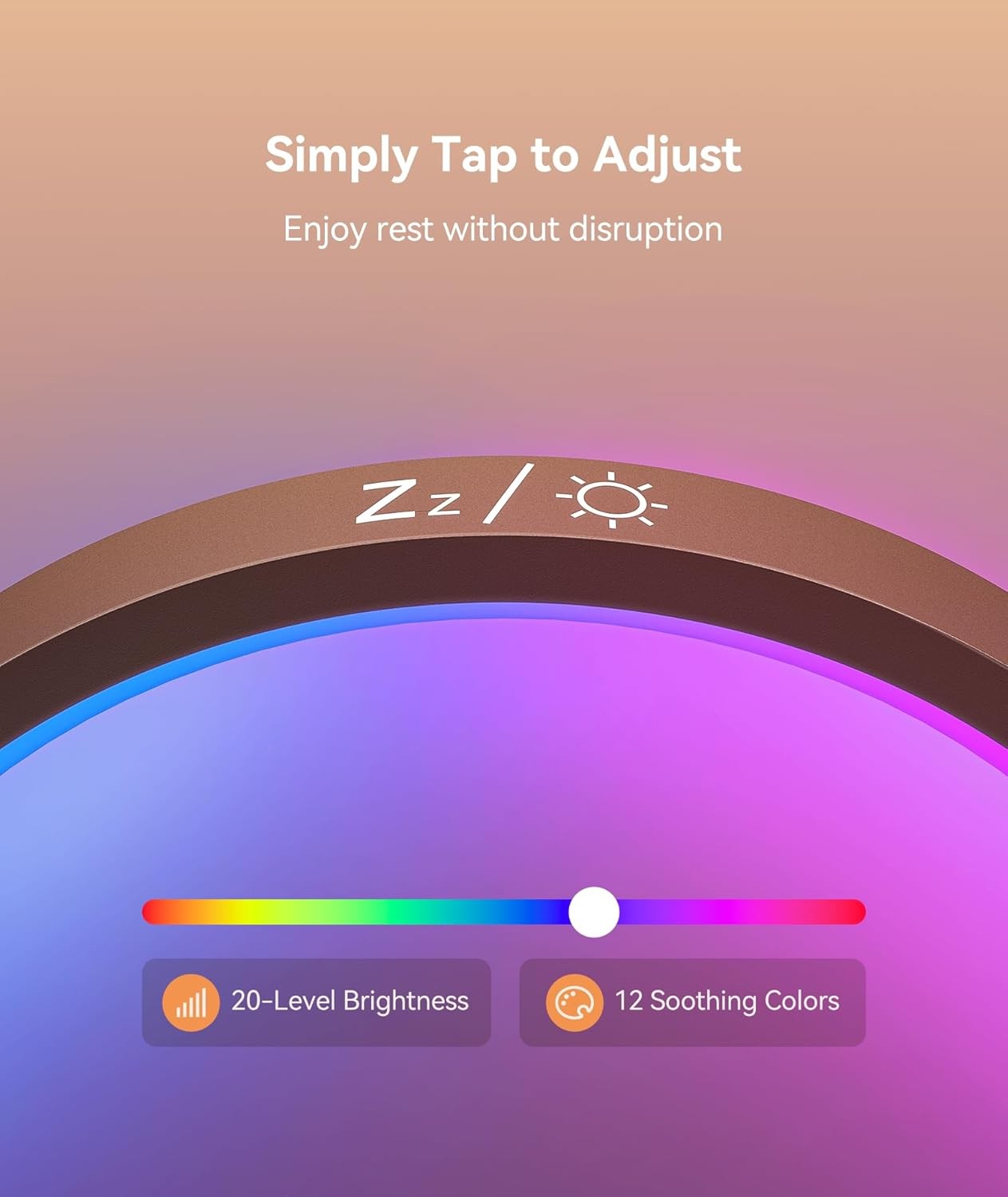 Sunrise Alarm Clock Wake Up Light White Noise 12 Colours Sleep Aid