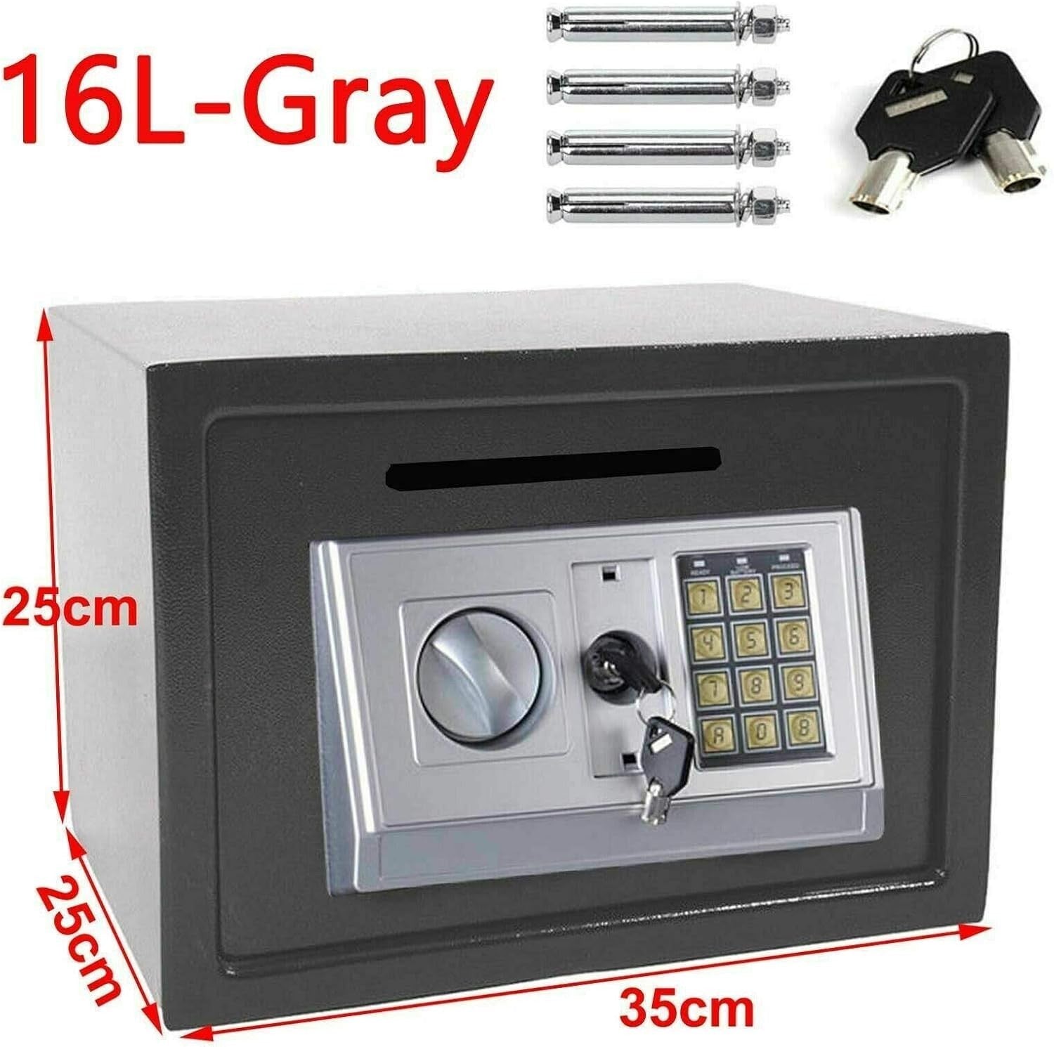 16L Digital Safe Box Electronic Keypad Security Cash Money Lock
