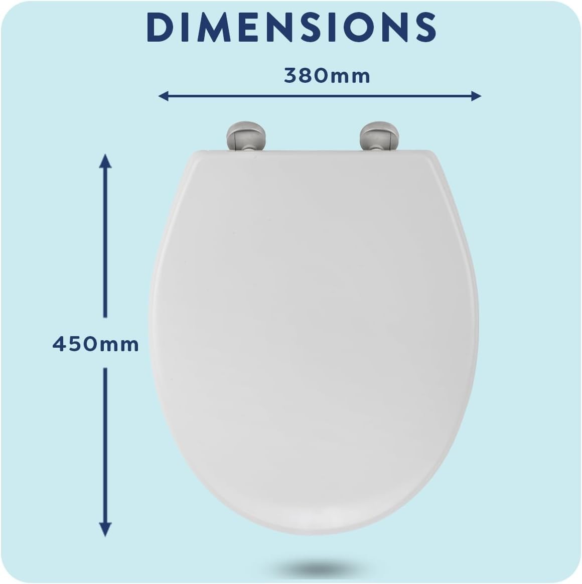 White Toilet Seat Soft Close Quick Release Adjustable Hinges Antibacterial