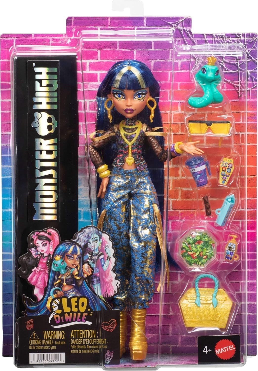 Mummy Fashion Doll Crop Top Cargo Pants Pet Snake Accessories Set