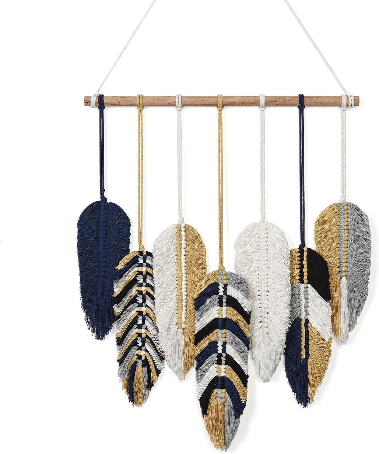 Boho Macrame Wall Hanging Leaf Tapestry 52x40cm Home Decor