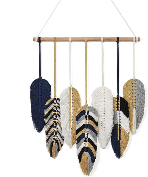 Boho Macrame Wall Hanging Leaf Tapestry 52x40cm Home Decor