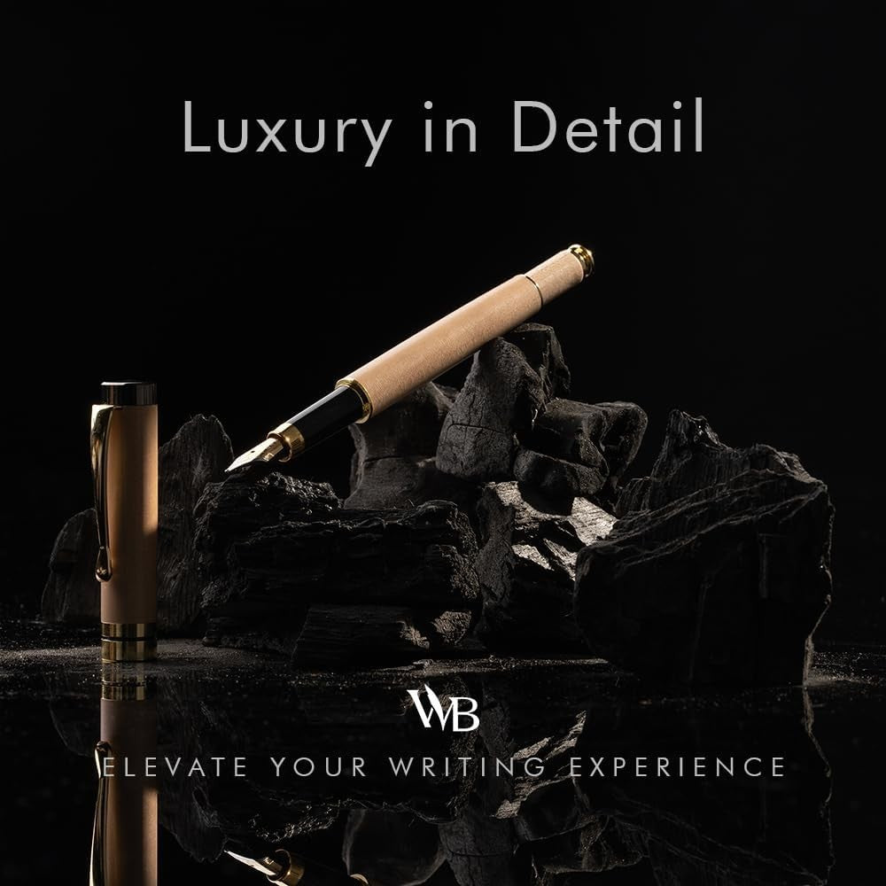 Luxury Bamboo Fountain Pen Maple Wood – Extra Fine Nib, Gift Case