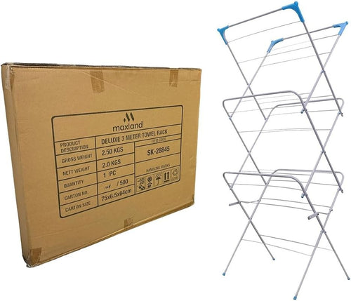 3 Tier Clothes Airer Folding Drying Rack Space Saving Indoor Outdoor Laundry
