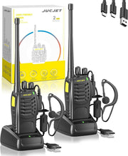 888HD Walkie Talkies 2 Pack 16CH Long Range UHF 2 Way Radios