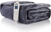 Electric Heated Throw Blanket 180x135cm 10 Heat Settings Washable Grey