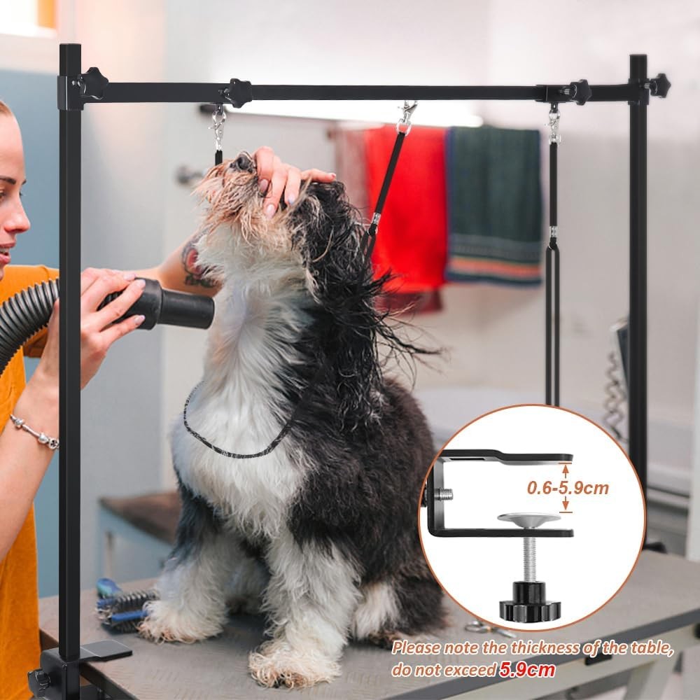 Dog Grooming Arm Clamp Adjustable H Shape Table Arm with Loop Noose