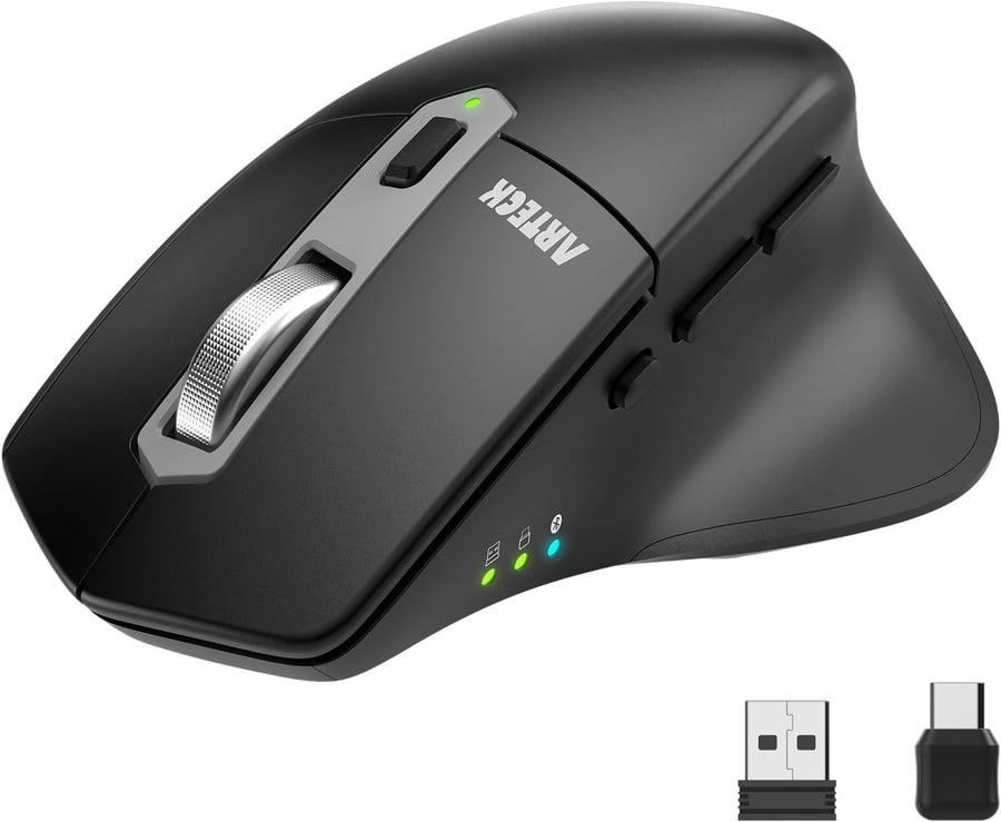 Multi Device Wireless Mouse Silent Ergonomic Rechargeable Bluetooth USB-C