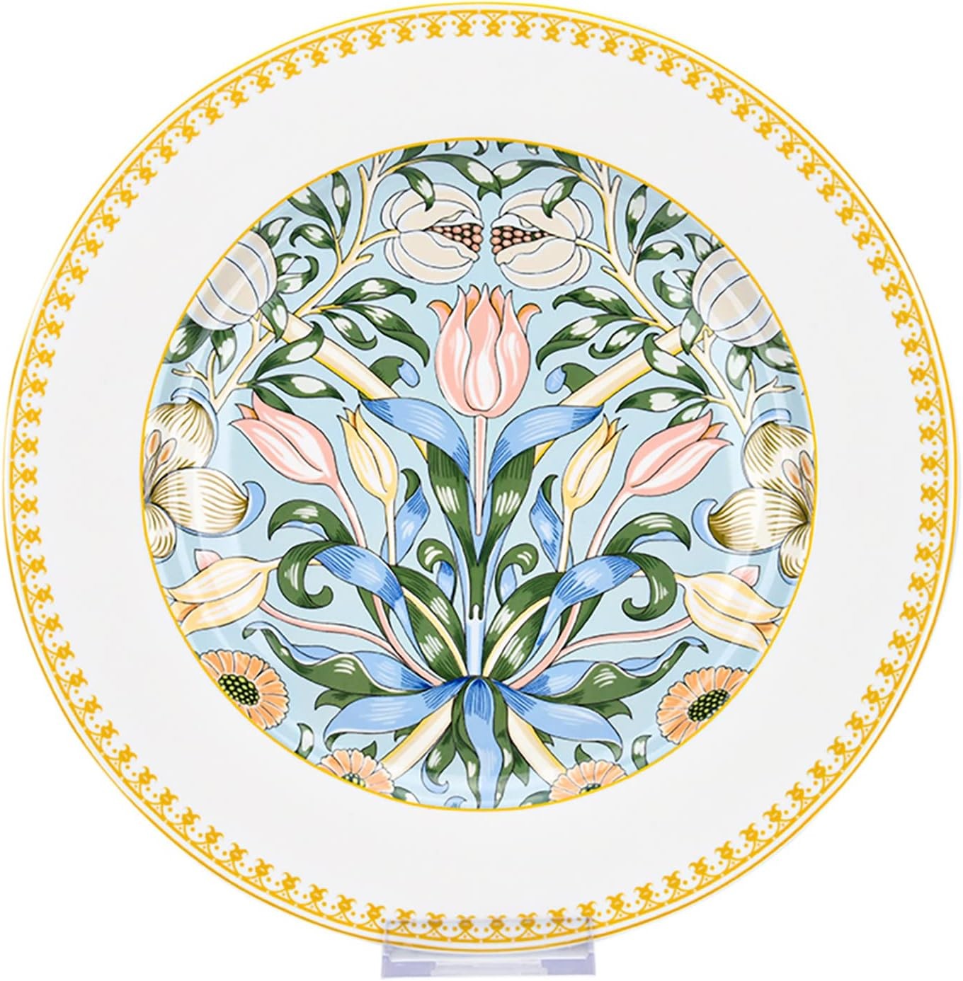 24pc Bone China Dinner Set Tropical Plates Bowls Mugs Gift Box Service for 6
