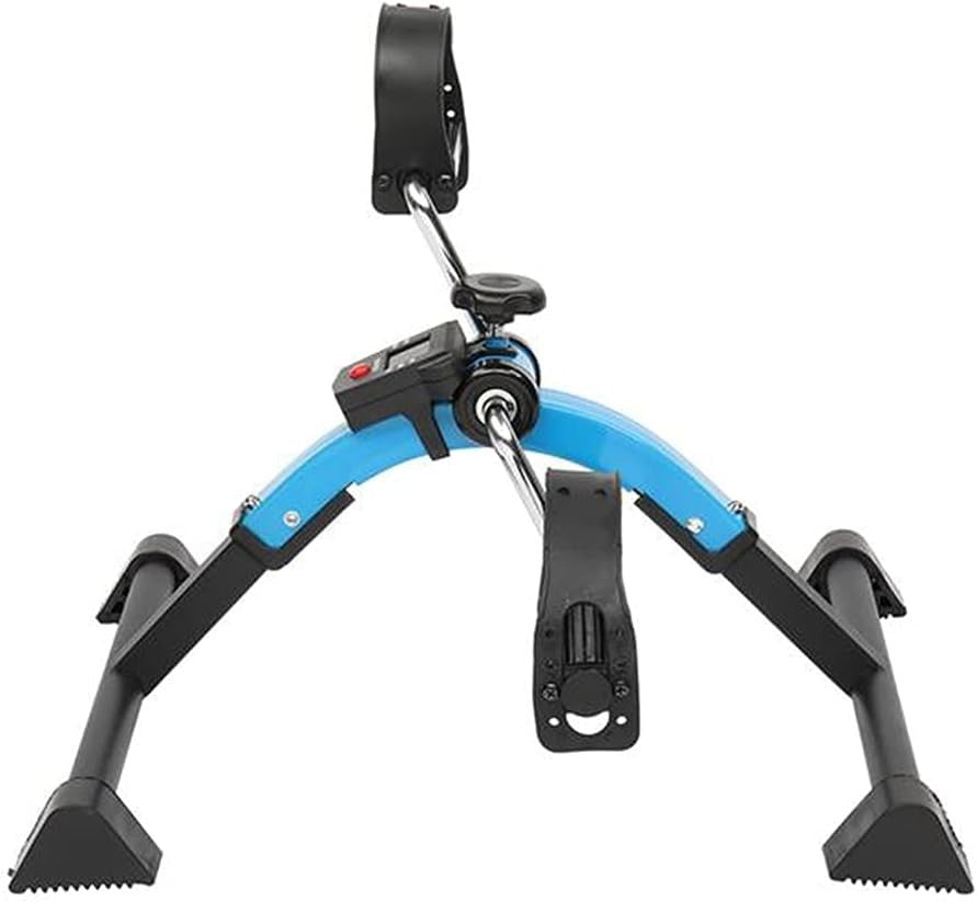 Compact Folding Pedal Trainer Adjustable Tension LCD Seated Fitness